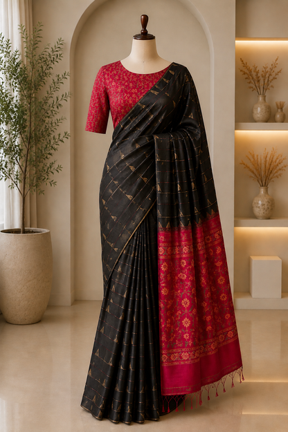 Chanderi Print Saree
