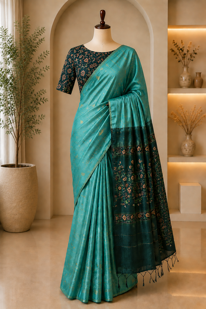 Chanderi Print Saree