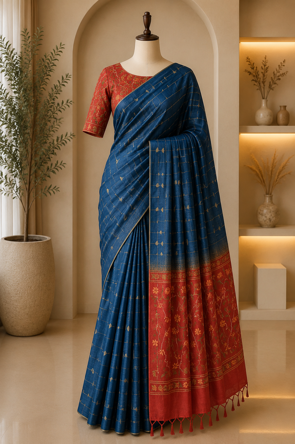 Chanderi Print Saree