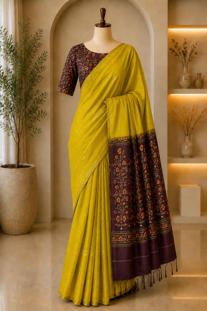 Chanderi Print Saree
