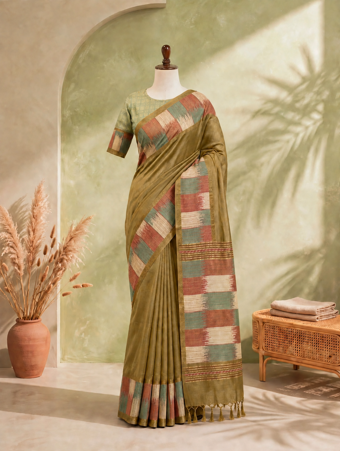 Georgette Printed Border Saree