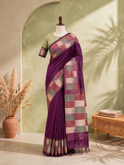 Georgette Printed Border Saree