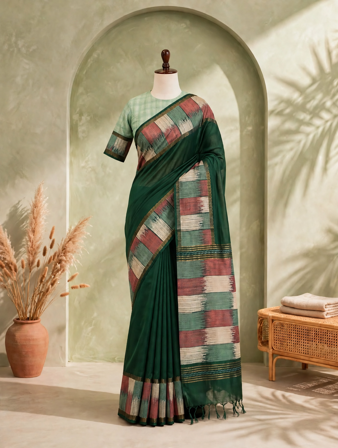 Georgette Printed Border Saree