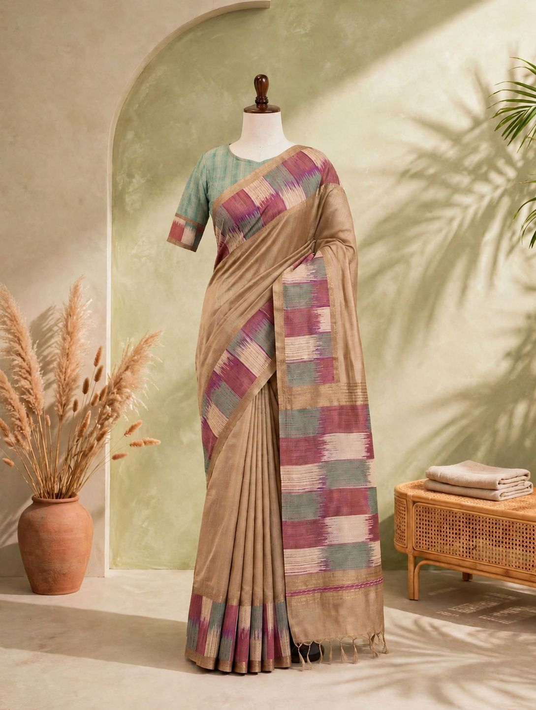 Georgette Printed Border Saree