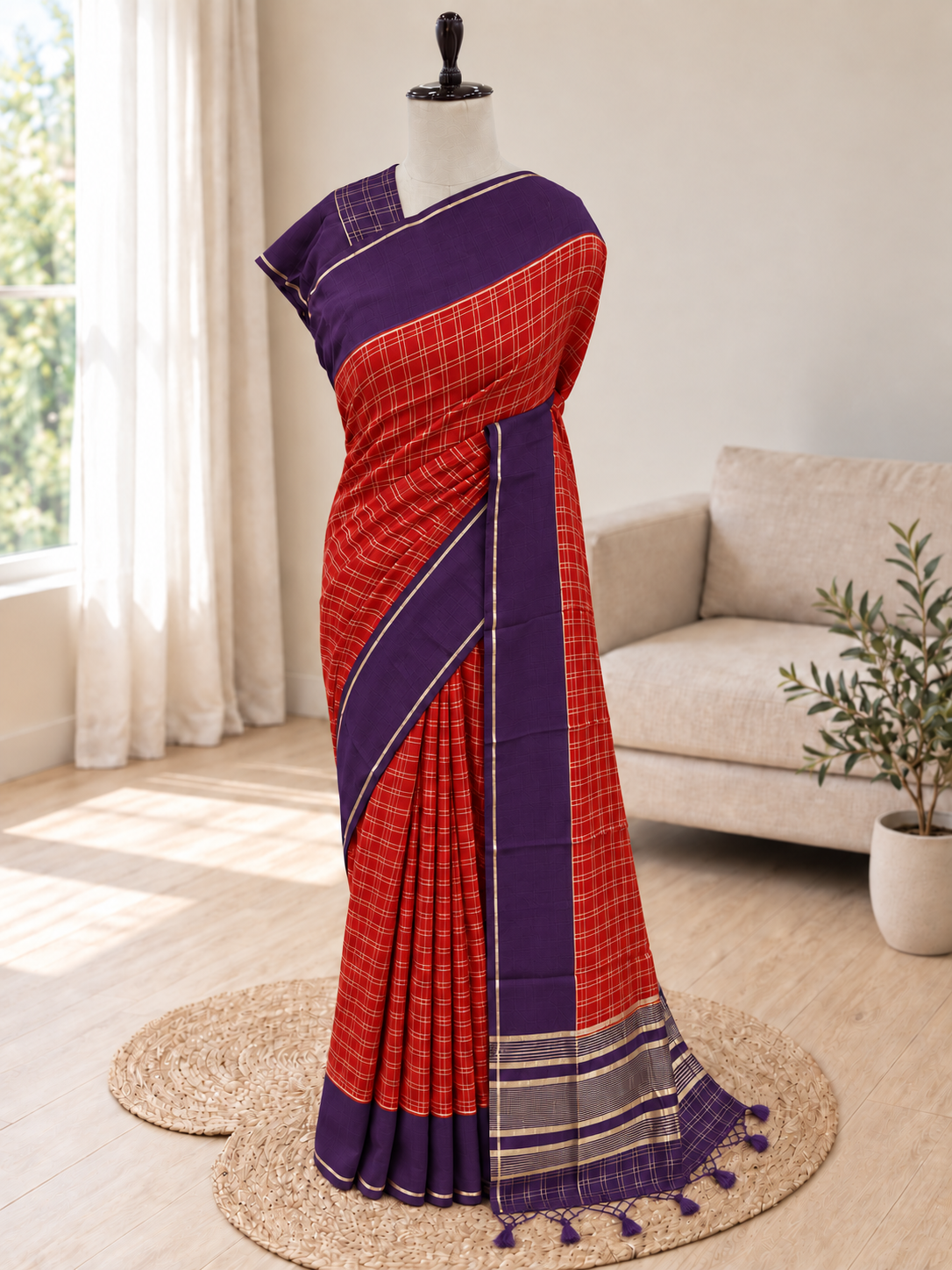 Assam Silk Checks Saree