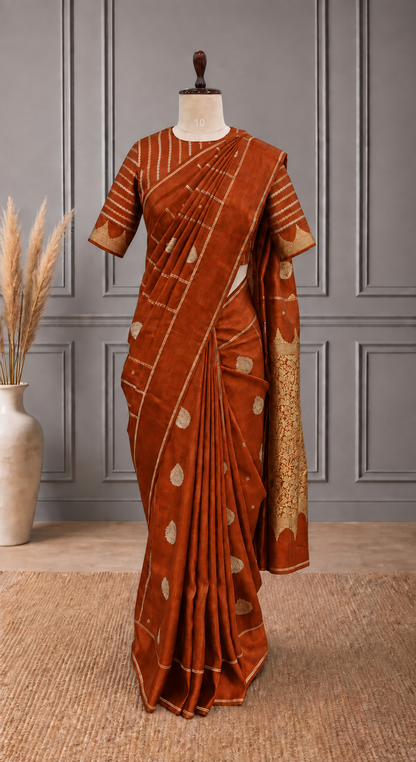 Blended Raw Mango Khatan Silk Saree