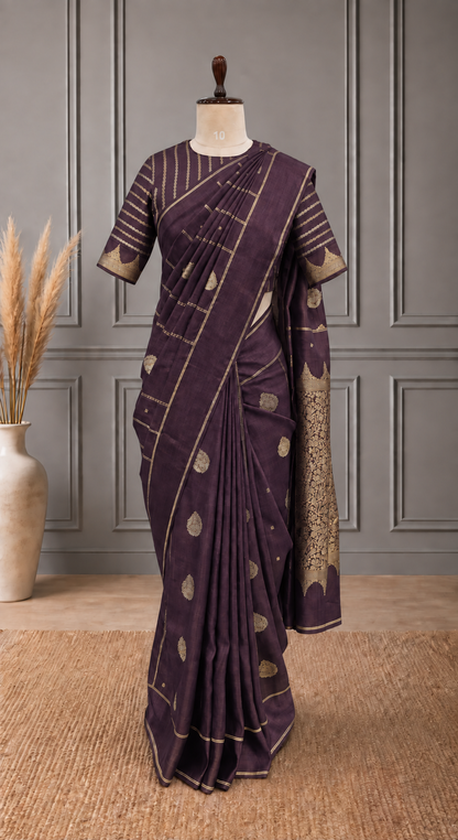 Blended Raw Mango Khatan Silk Saree