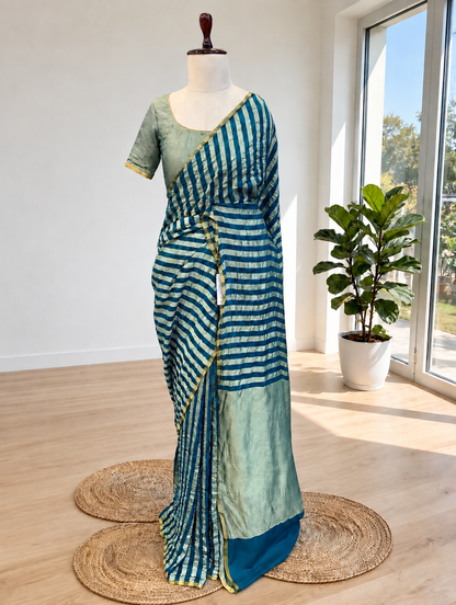 Pure Moonga Stripe Silk Saree