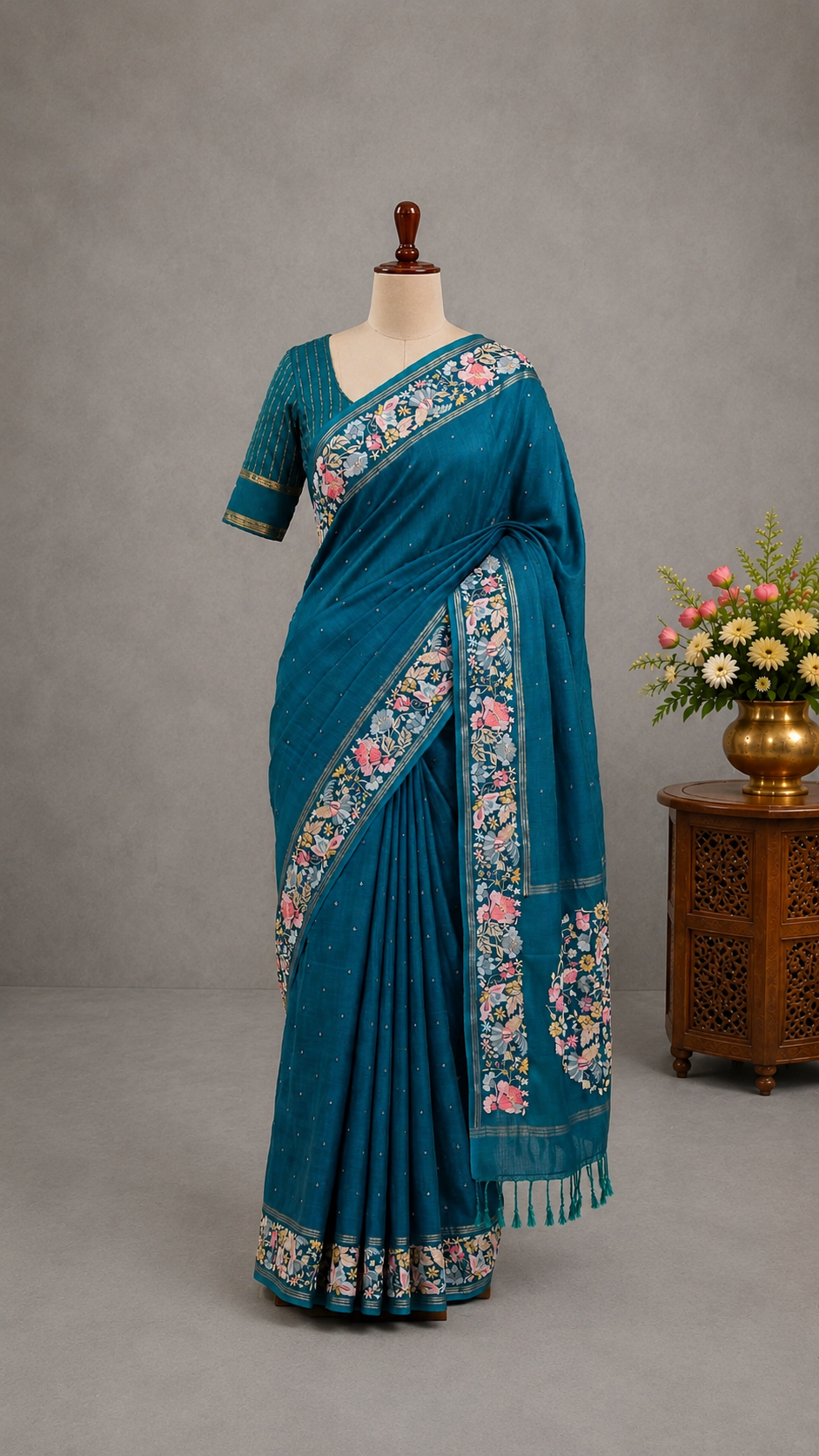 Blended Tussar Parsi Gara Saree