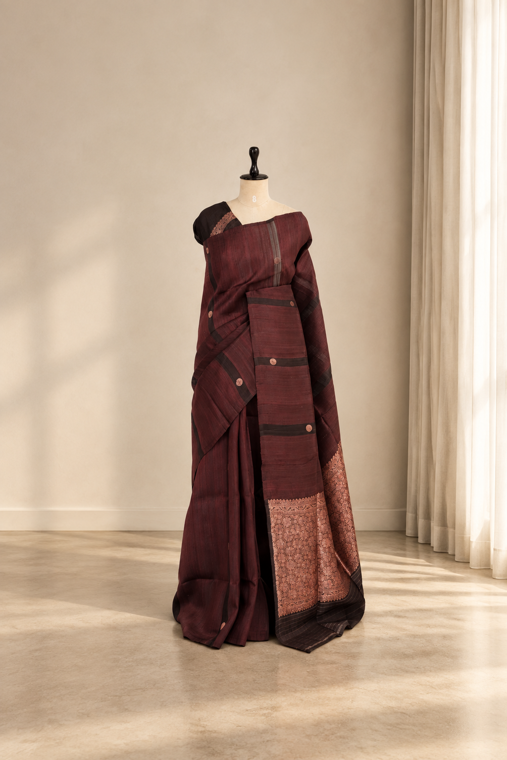 Pure Raw Silk Organza Fusion Saree