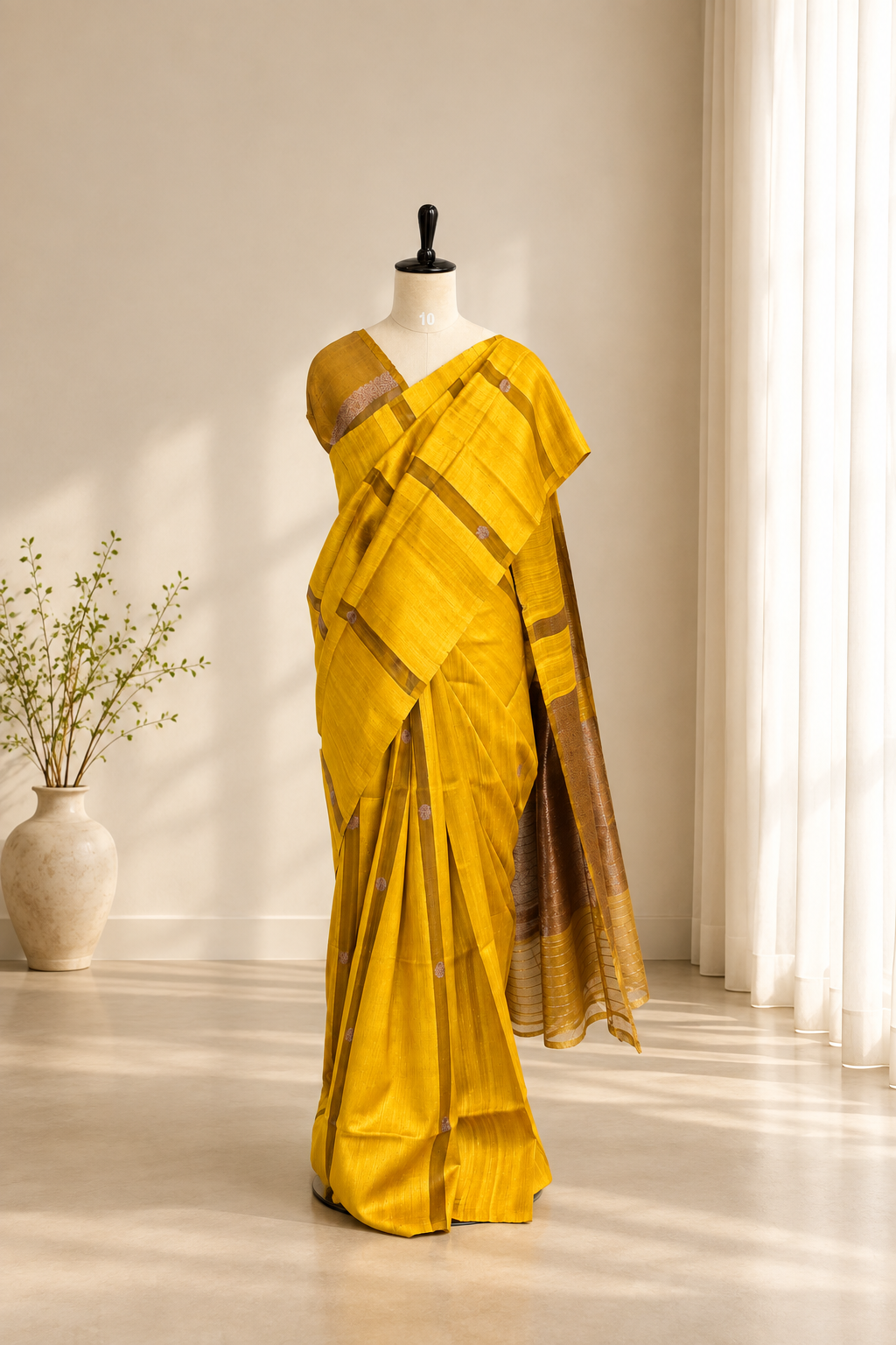 Pure Raw Silk Organza Fusion Saree
