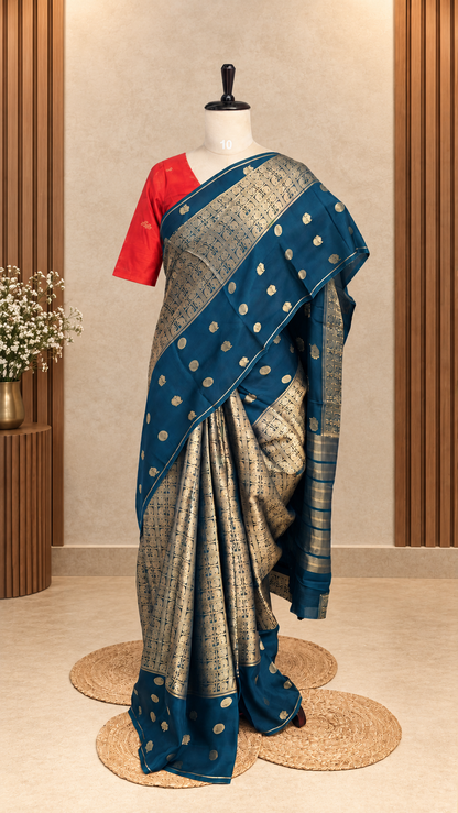 Blended Brocade Crepe Silk Saree
