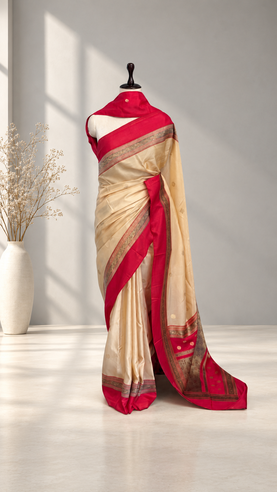 Blended Viscose Pattu Contrast Saree