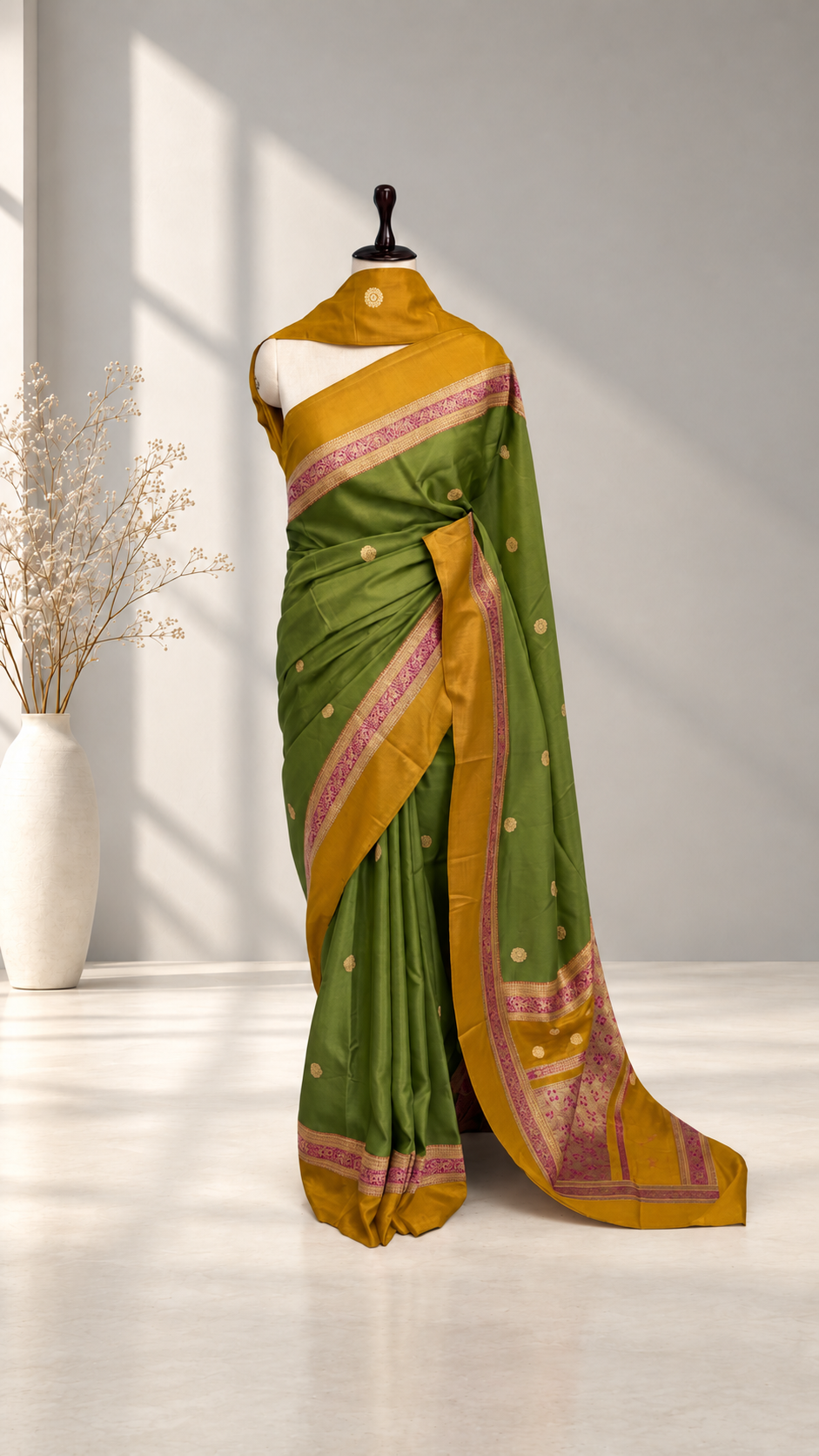 Blended Viscose Pattu Contrast Saree