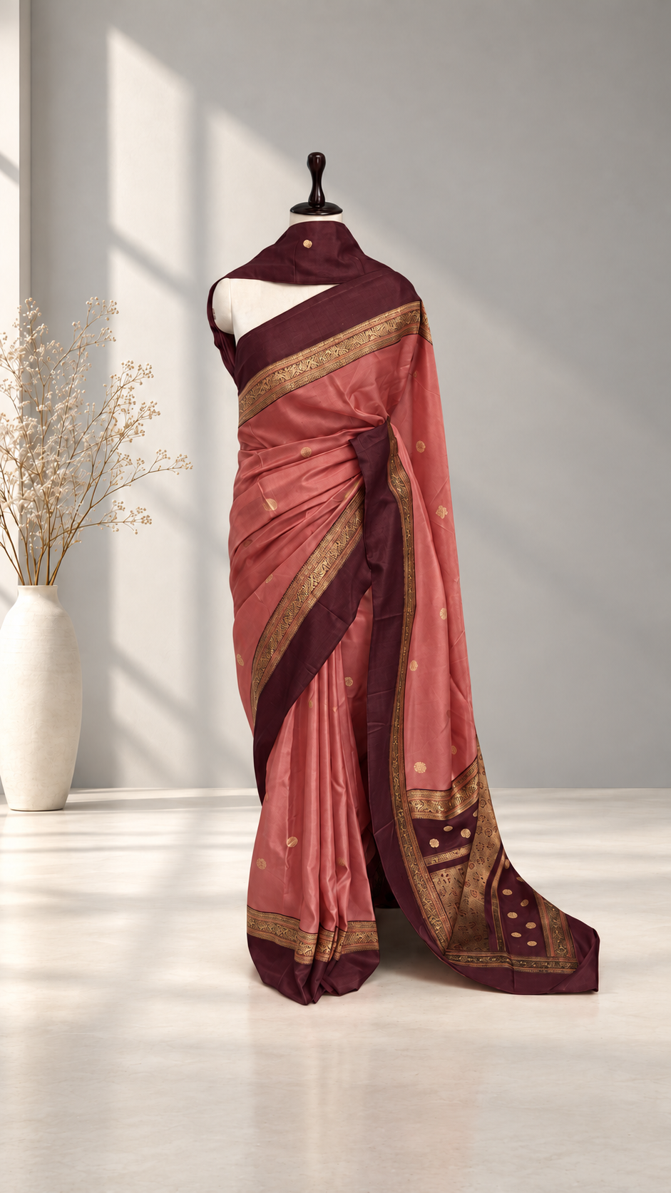 Blended Viscose Pattu Contrast Saree