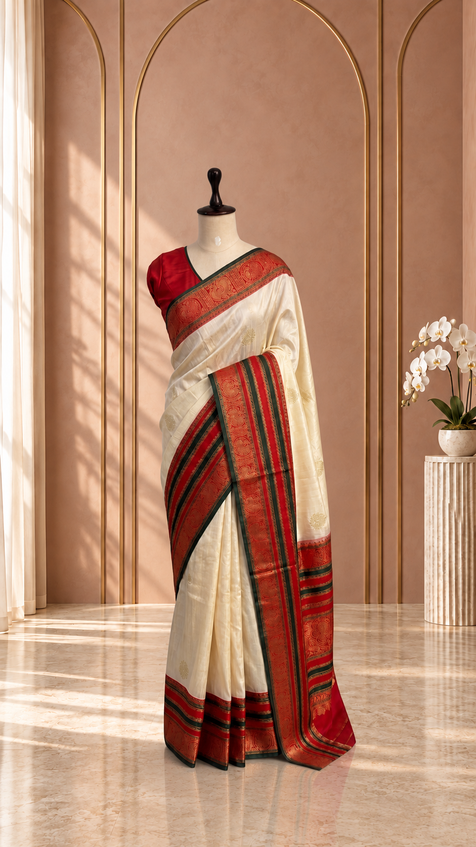 Blended Viscose Pattu Contrast Saree