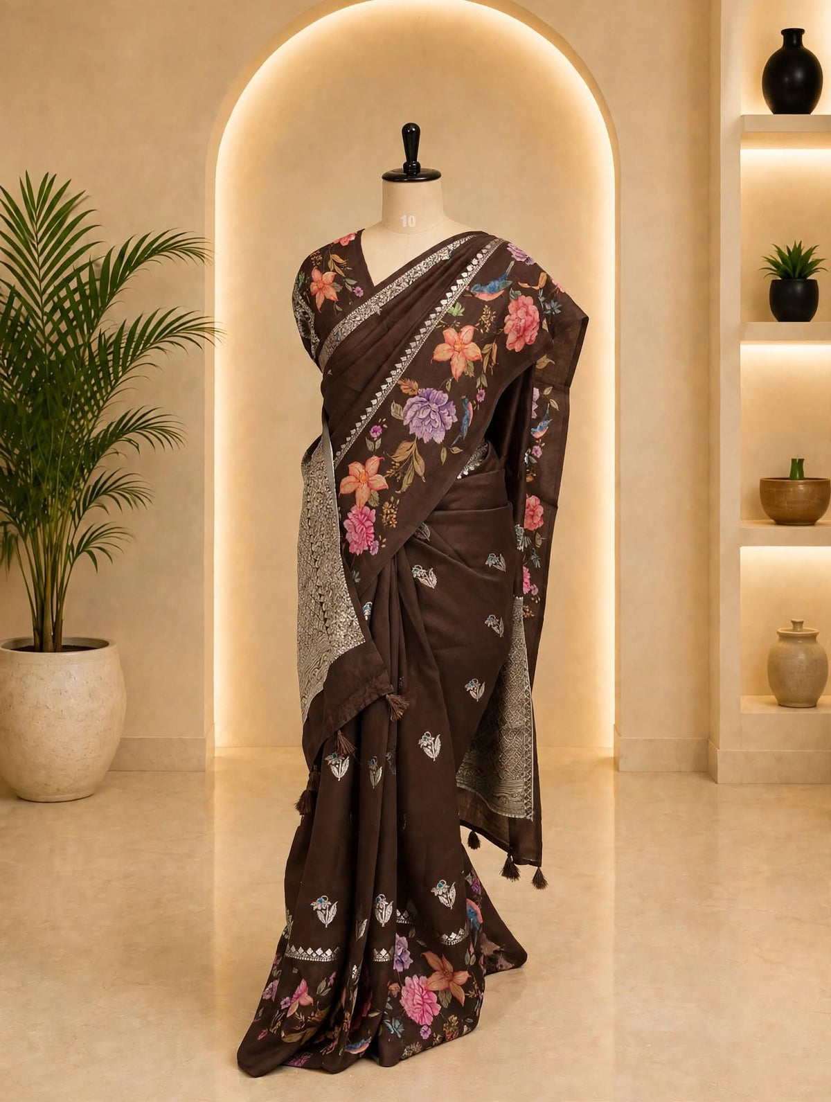 Silk Print Floral Saree