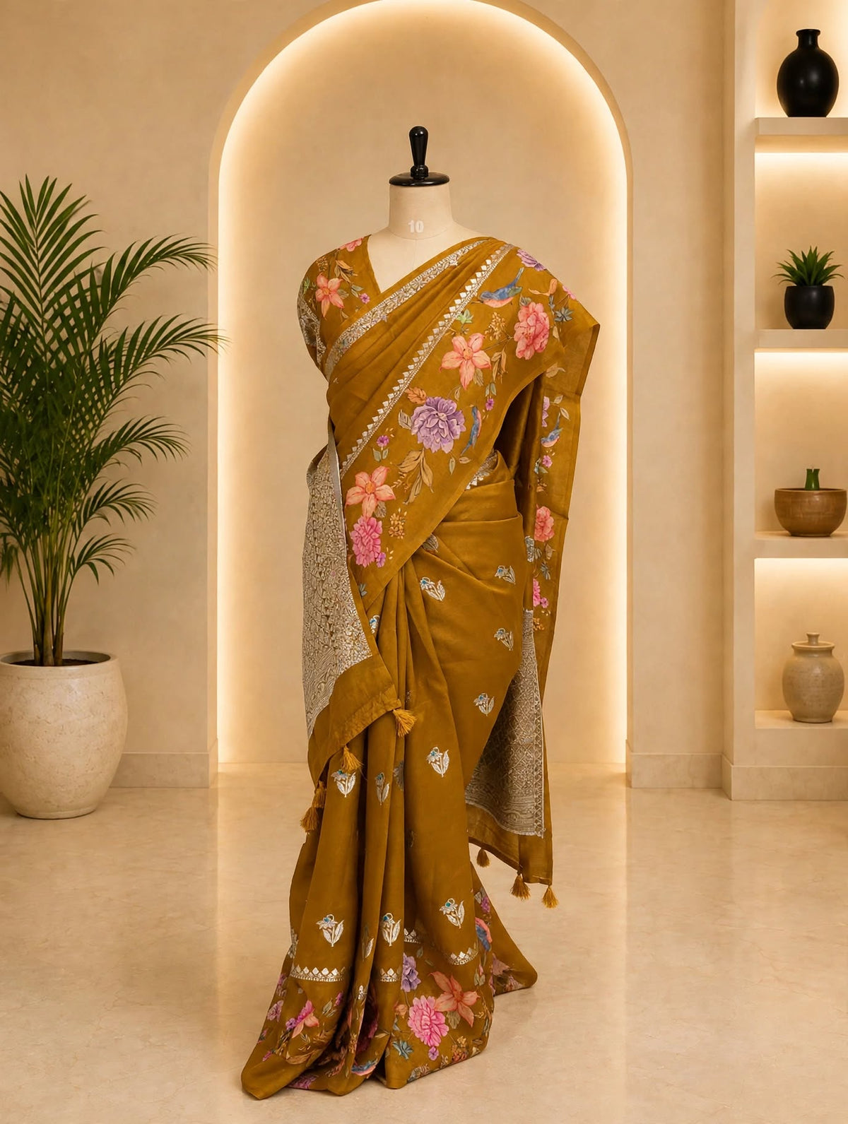 Silk Print Floral Saree