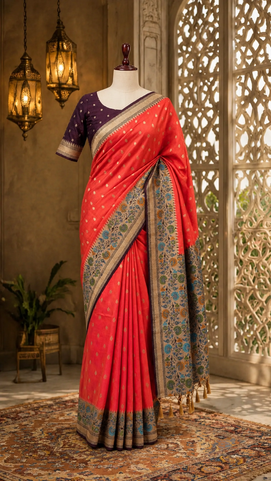 Soft Tussar Paithani Saree