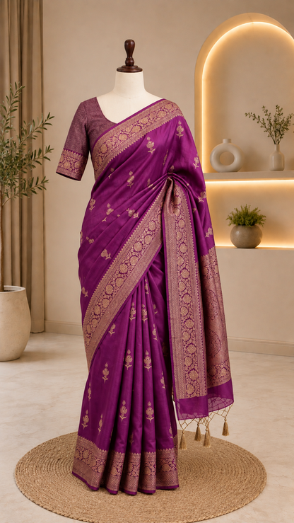 Moonga Tussar Saree