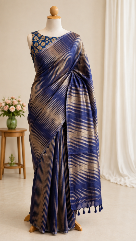 Pure Chanderi Line Saree