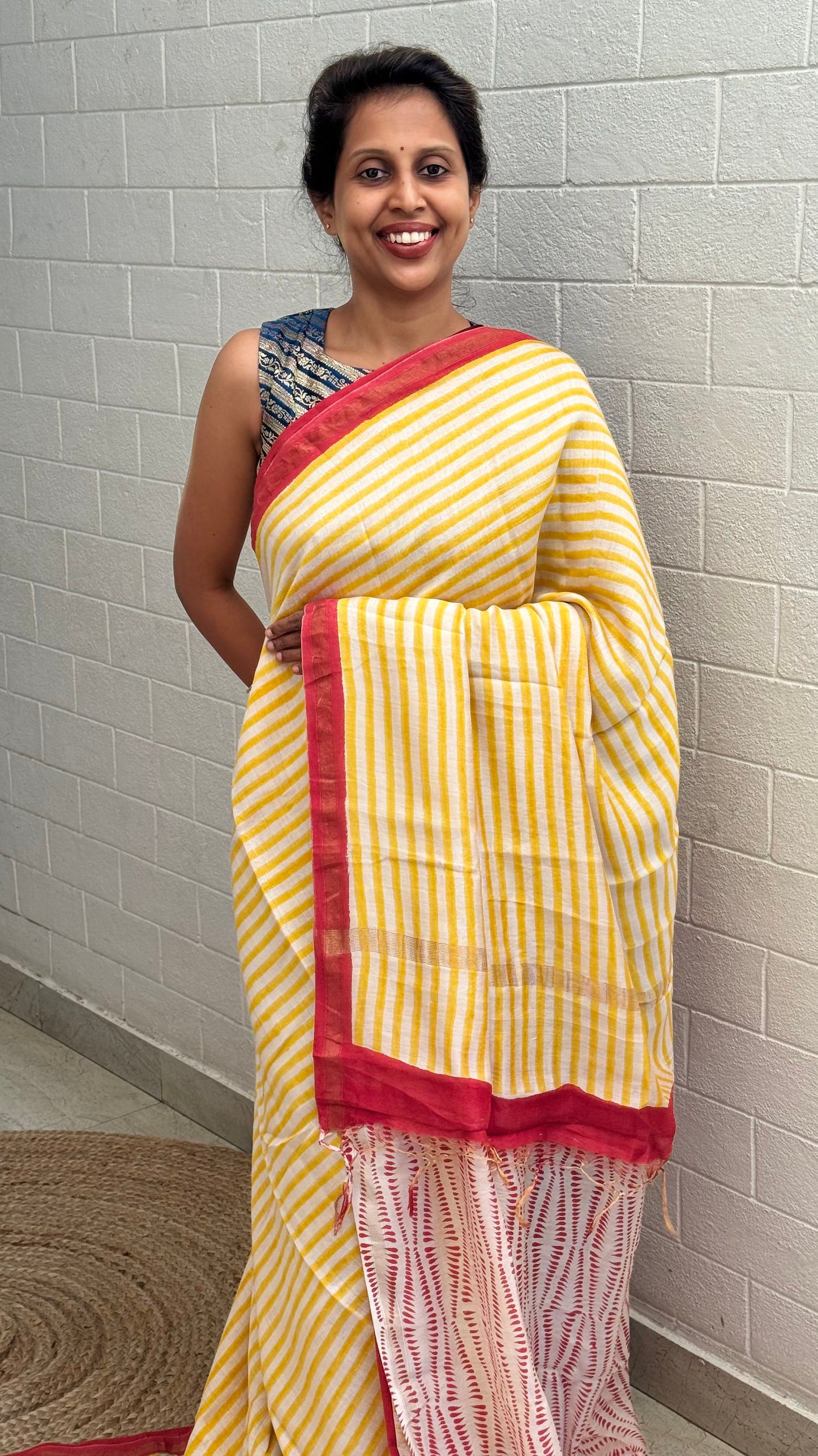 Pure Chanderi Handblock Saree