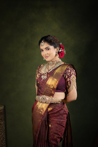 Reddish Brown Pure Kanjivaram