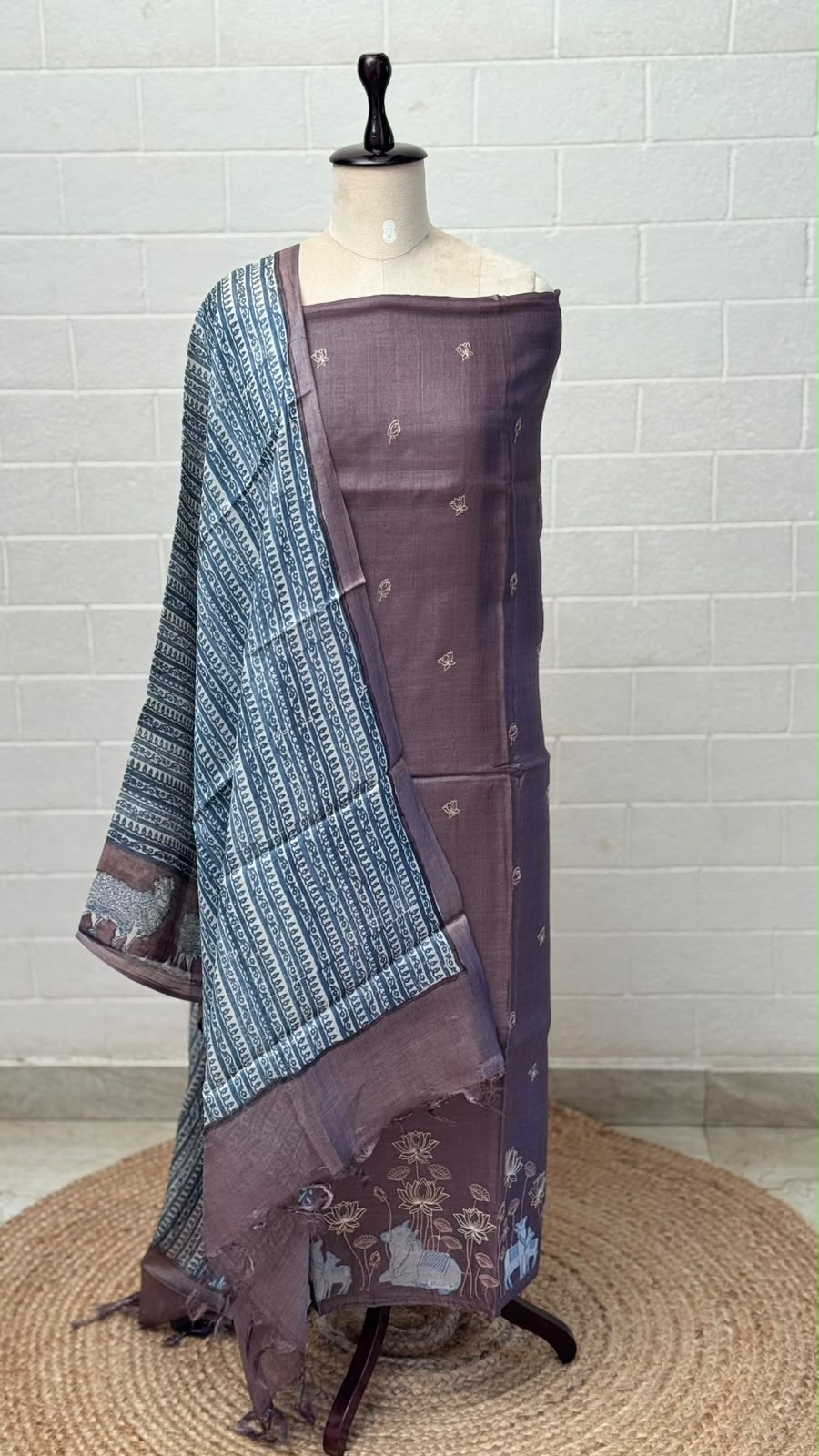 Tussar Silk Unstitched Suit