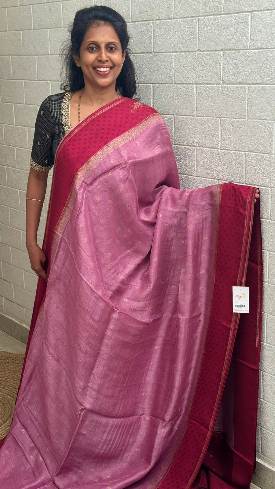 Moonga Tussar Silk Border Saree