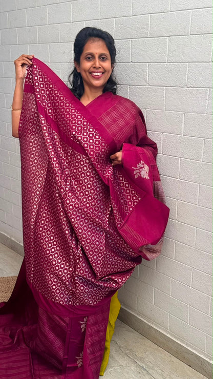 Georgette Checks Crush Saree