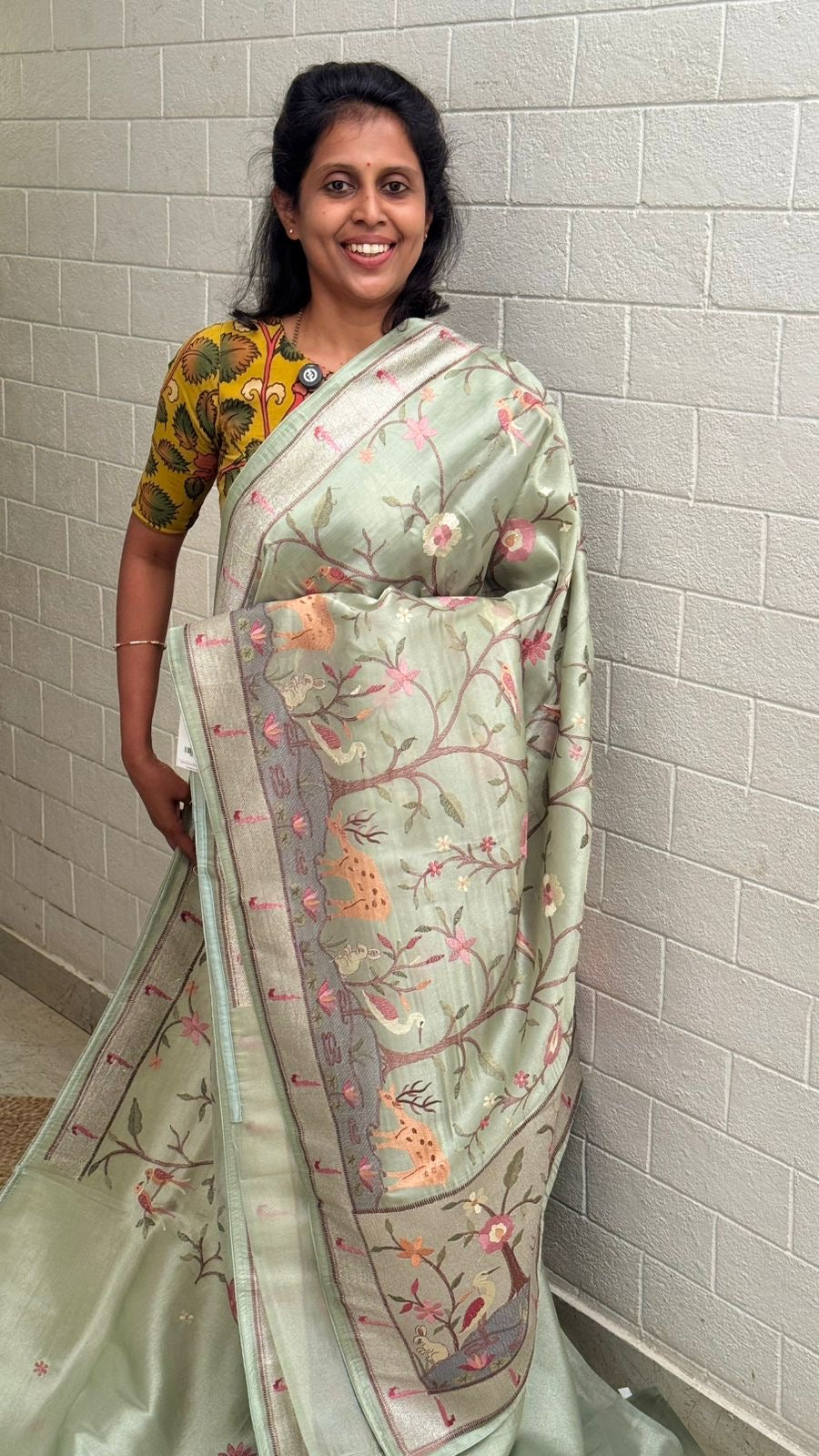 Tissue Embroidered Saree