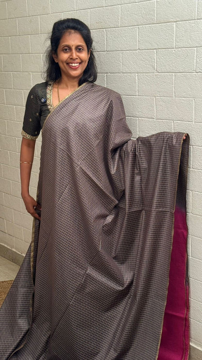 Chanderi Checkered Saree