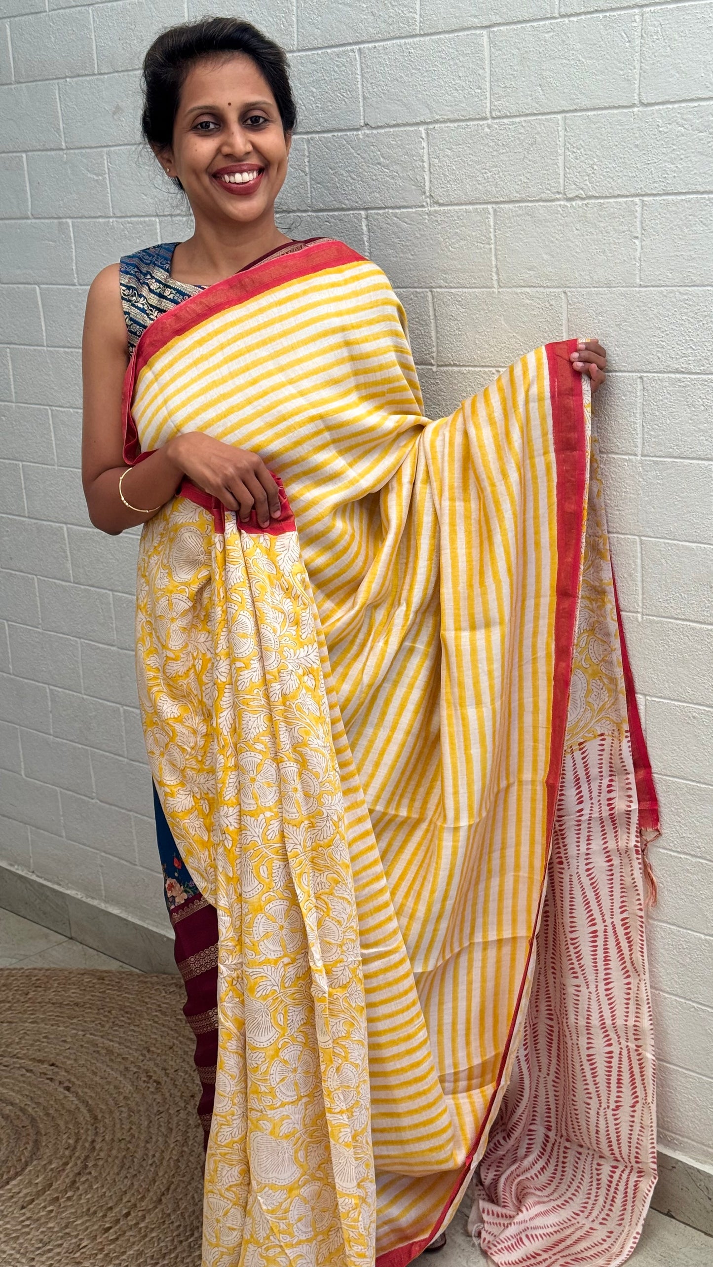 Pure Chanderi Handblock Saree