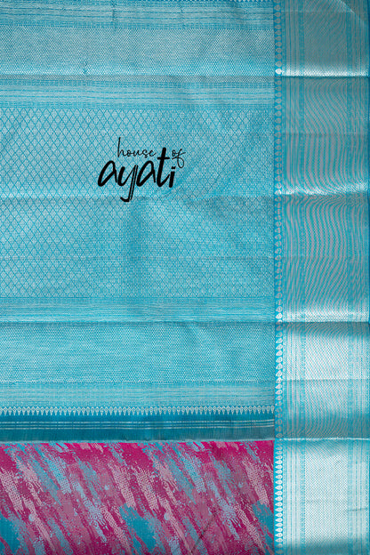 Wine & Blue Brushed Silk