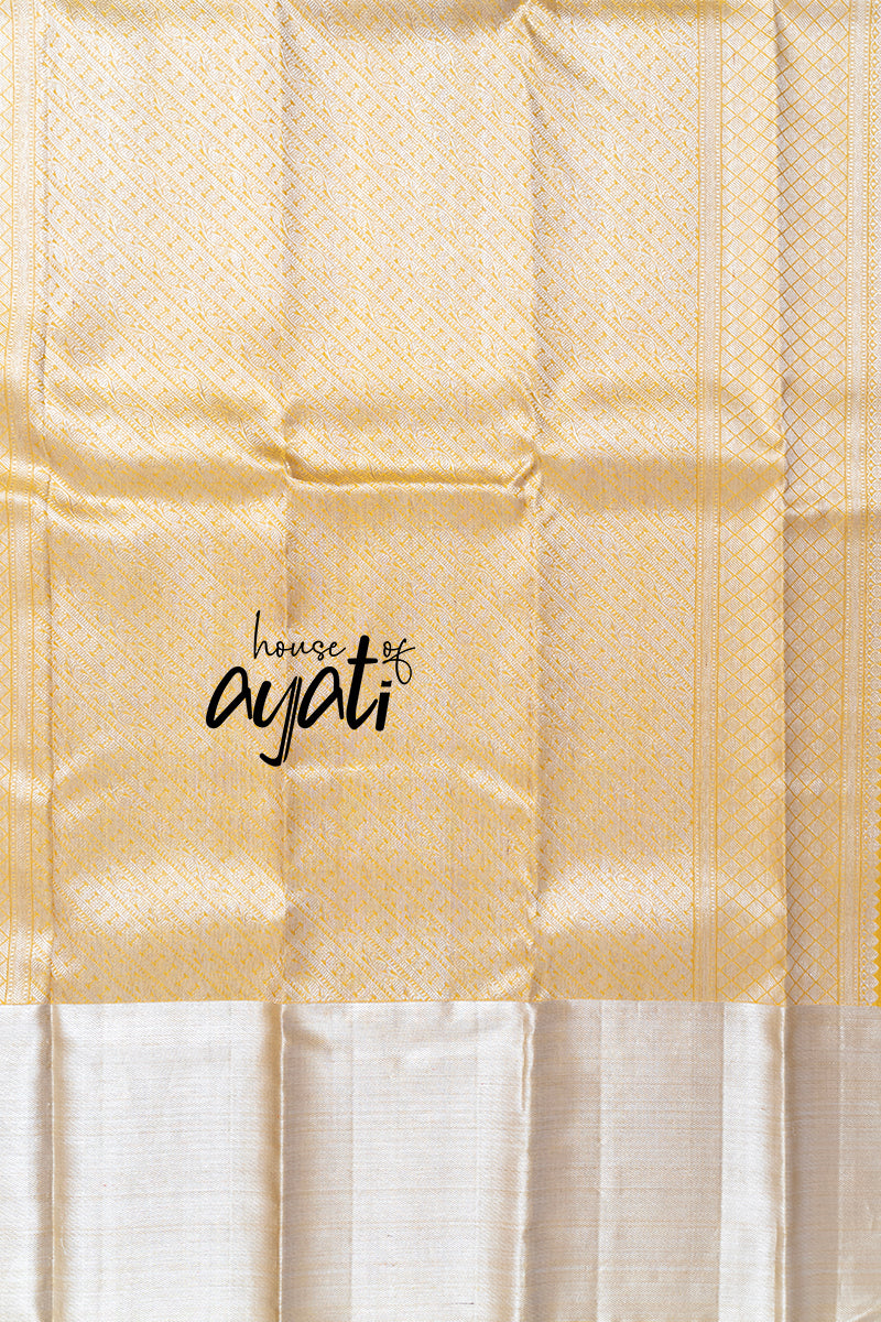 Yellow Silver Zari Muhurtham Silk