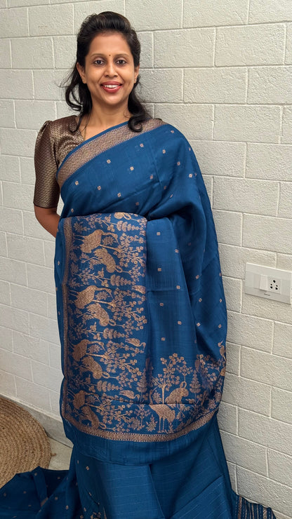 Moonga Tussar Flamingo