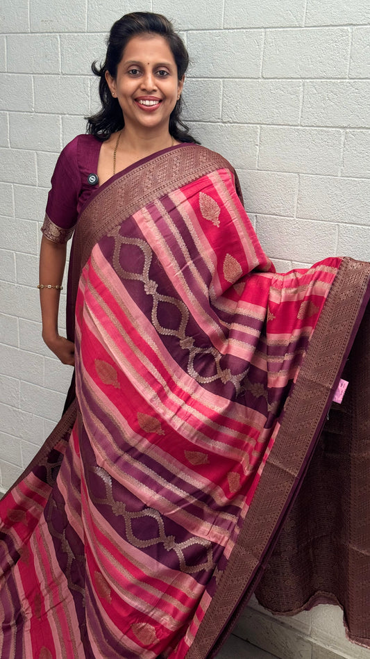 Chanderi Shaded Line Saree