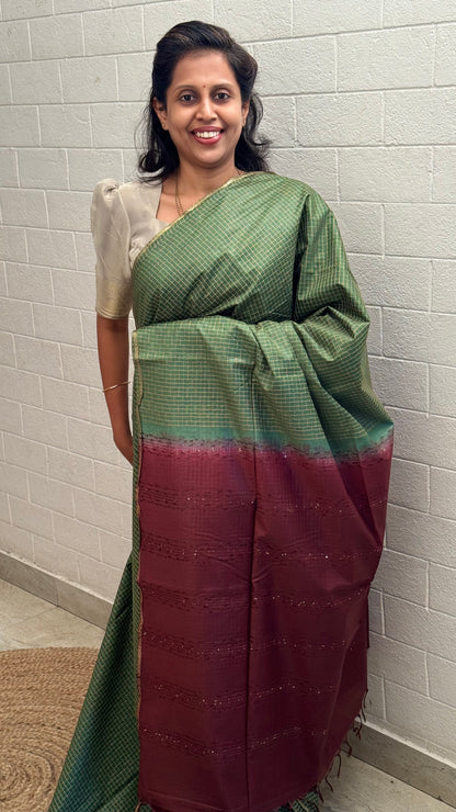 Chanderi Checkered Saree