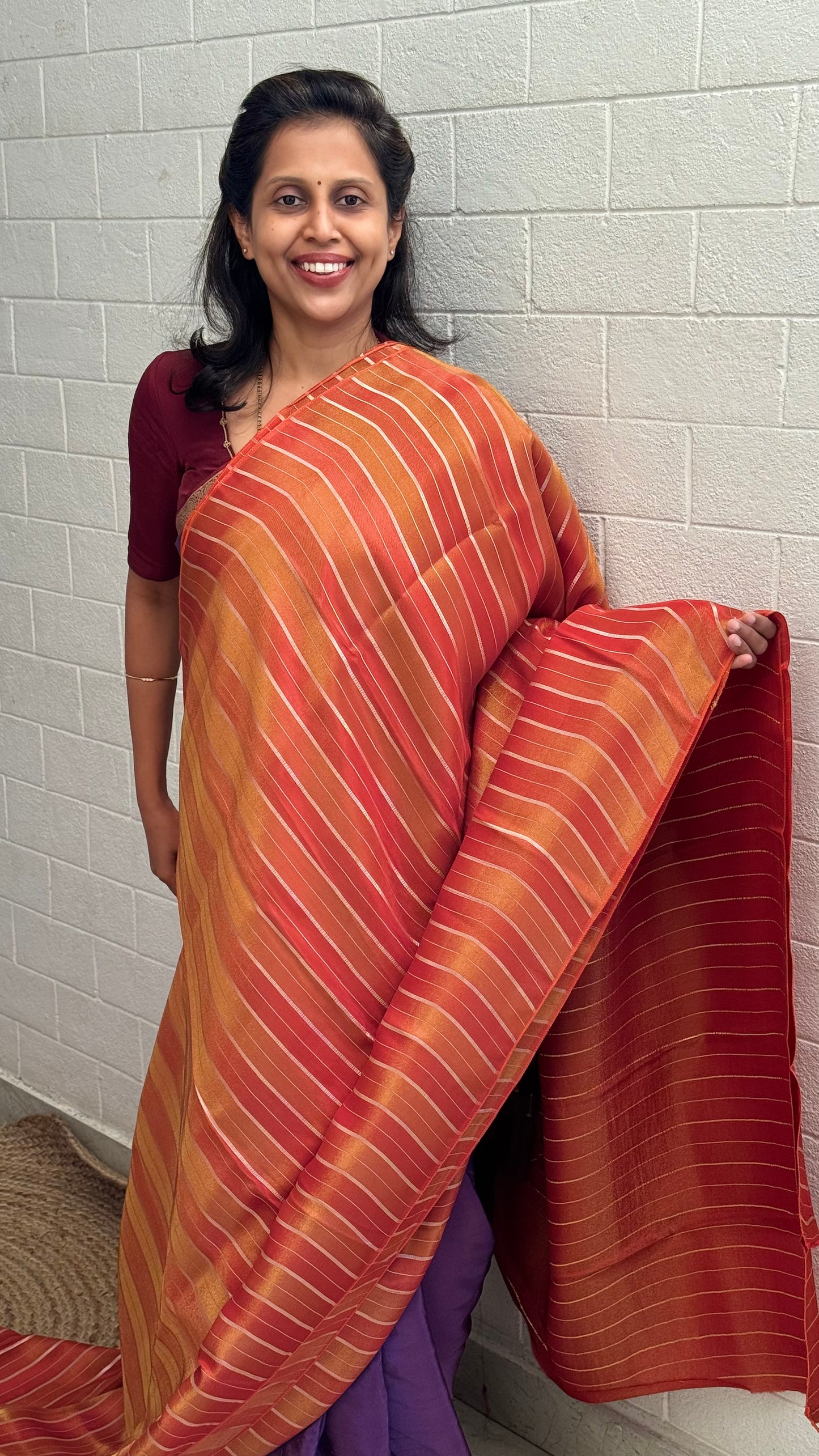 Tissue Vertical Line Saree