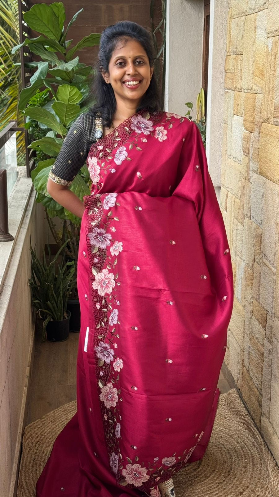 Tussar Silk Cutwork Saree