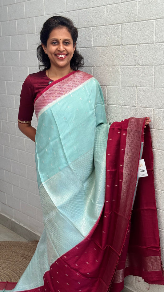 Crepe Silver Border Saree