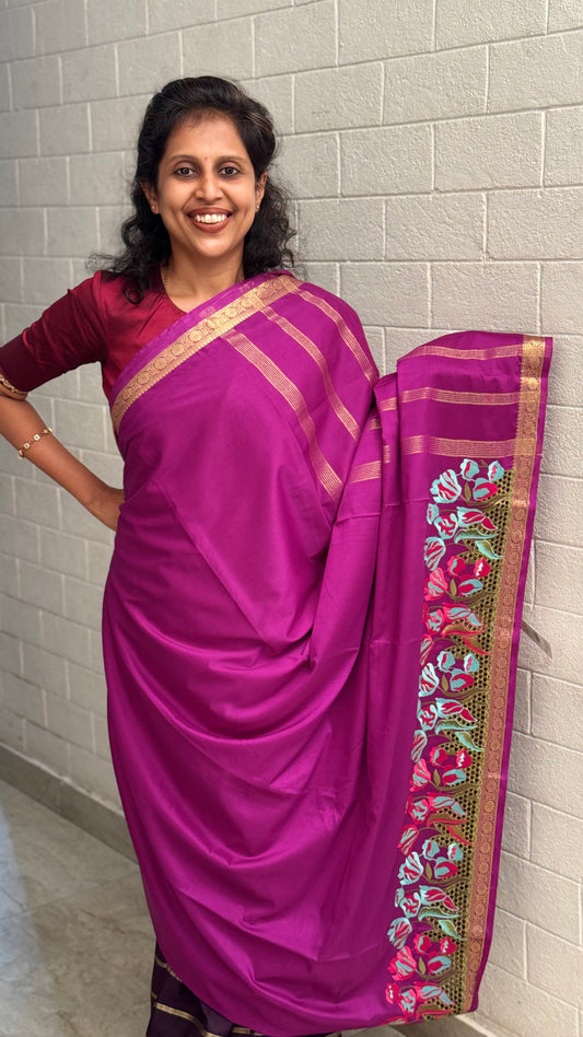 Mysore Crepe Cutwork