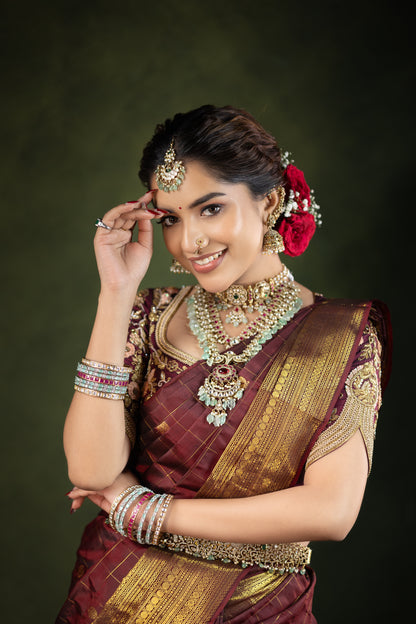 Reddish Brown Pure Kanjivaram