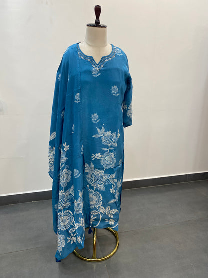 Blue Silk Ready to Wear Suit