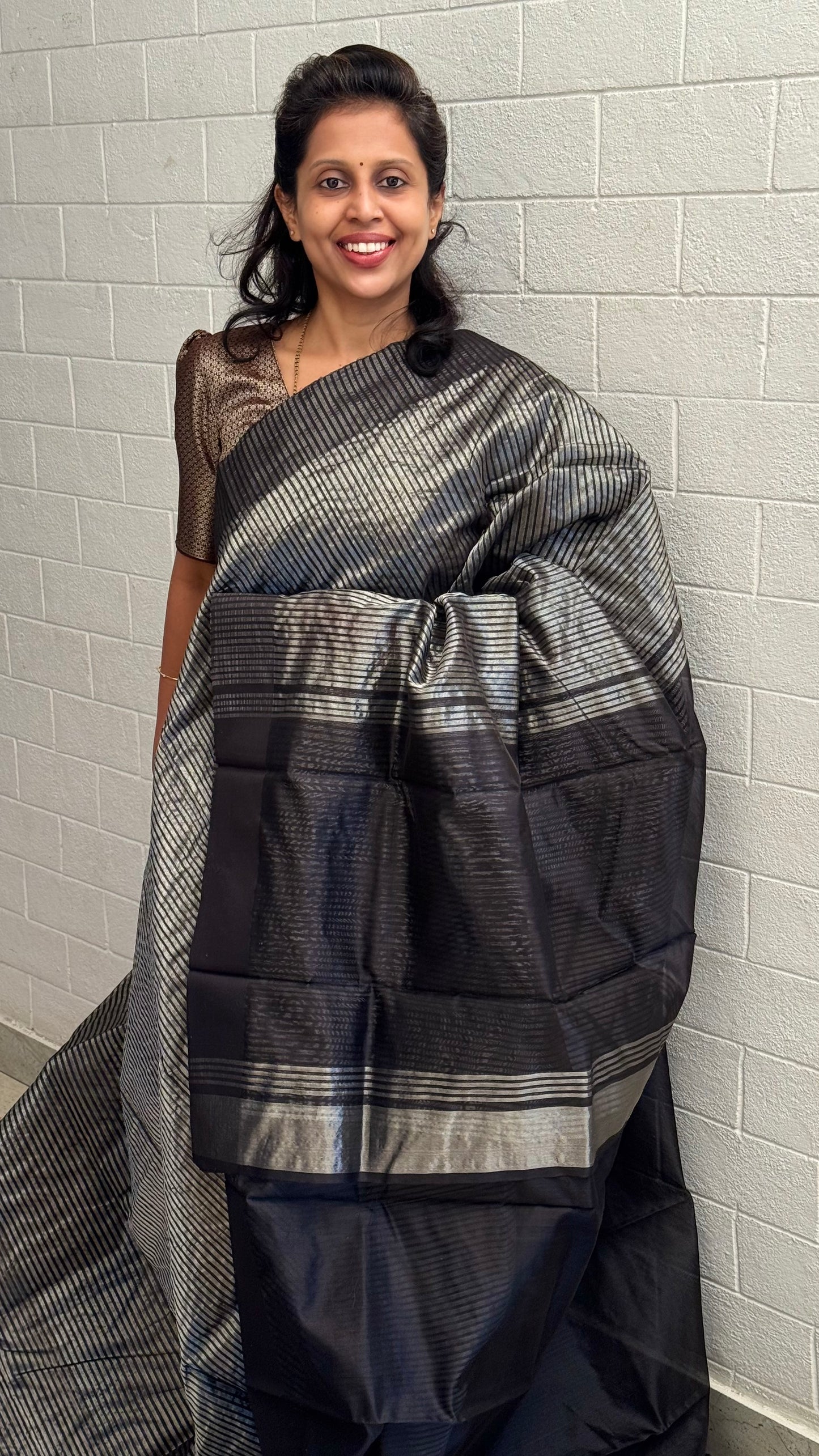 Pure Chanderi Stripe Saree