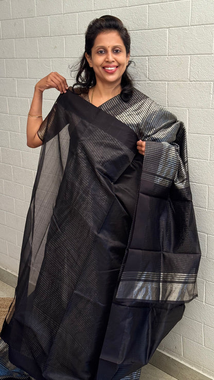 Pure Chanderi Stripe Saree
