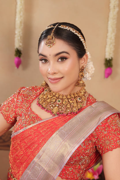 Red Lavender Kanjivaram