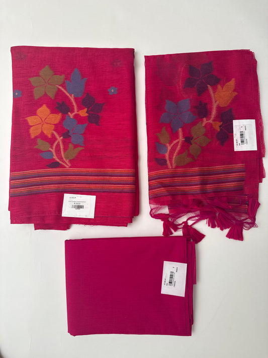 Jute Printed Unstitched Suit