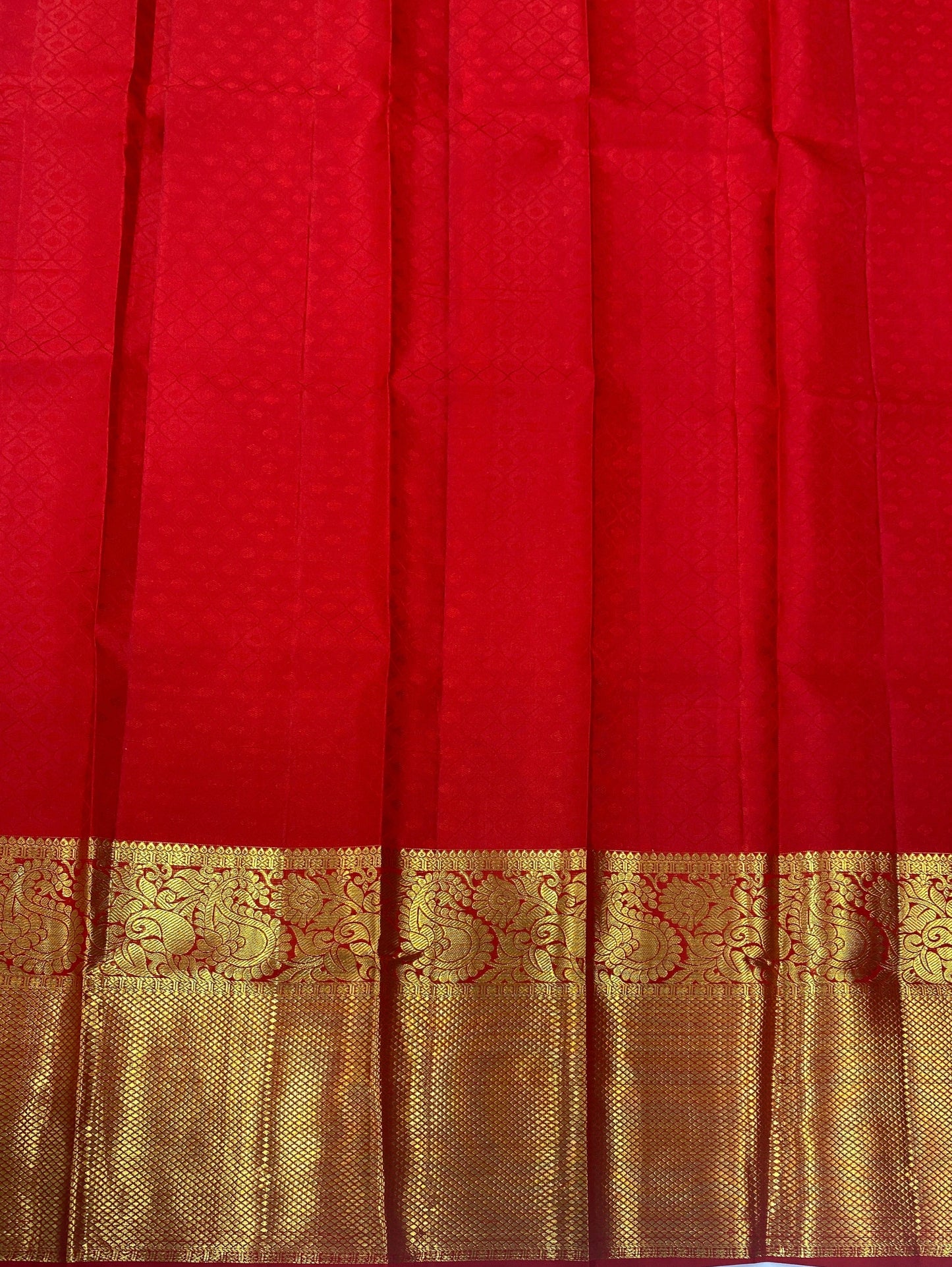 Red Gold Woven Silk