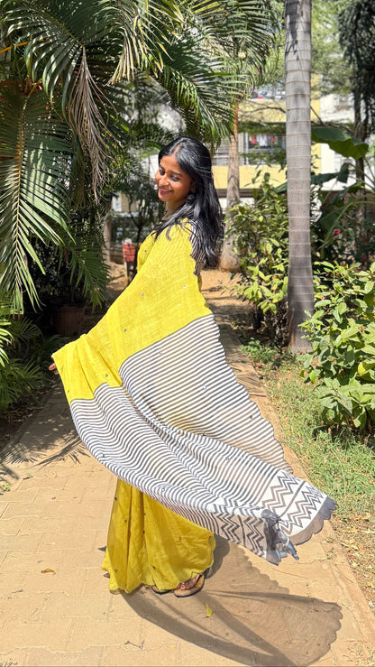 Helen Blended Linen Saree